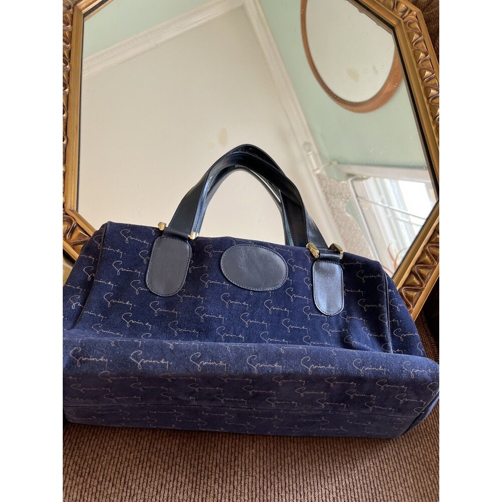 SAC GIVENCHY BLUE SUEDE BOSTON BAG handbag purse‎ VTG - Picture 5 of 9